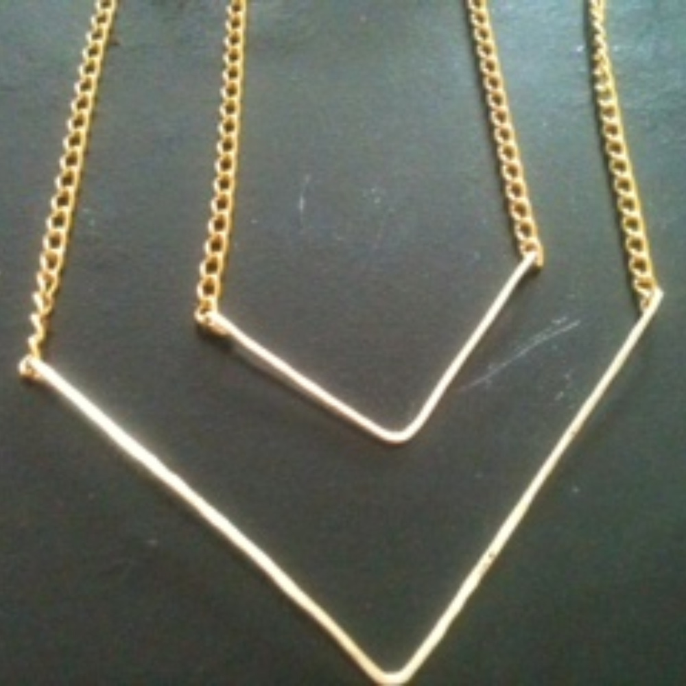 Bar sterling silver gold Rose gold necklace pendan